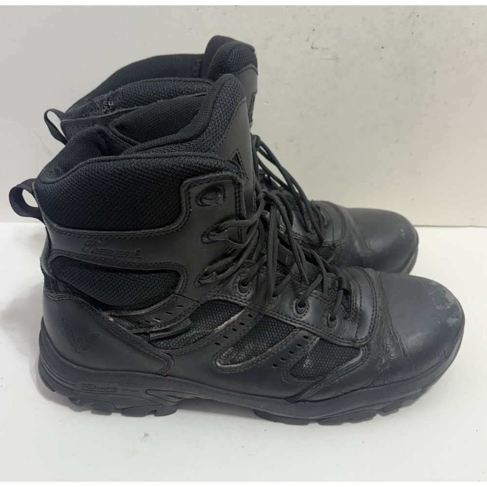 Thorogood Men's Boots Tactical Side Zip Size 12 Wide Black Side Zip Work Hiking